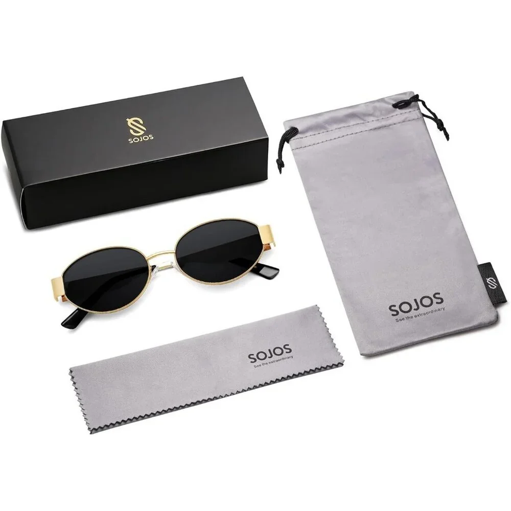 Retro Oval Sunglasses for Women Classic Trendy Shades UV400 Protection SJ1256